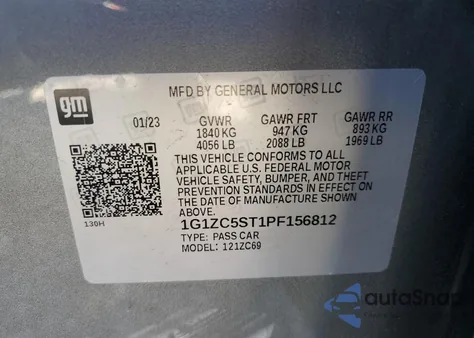 2023 Chevrolet Malibu Ls z USA, uszkodzony, nr VIN 1G1ZC5ST1PF156812